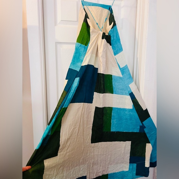 Banana Republic Cream and Teal Dress - Picture 3 of 11